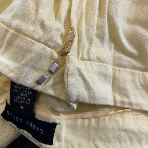 Larry Levine Capri Trouser Pant Light Yellow 8 - Picture 3 of 7